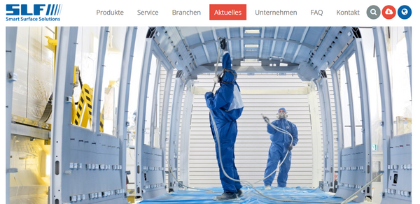 neue Website SLF Oberflächentechnik GmbH