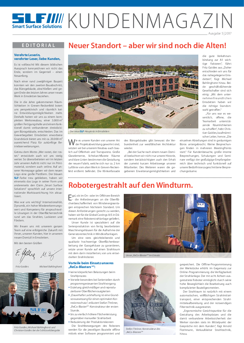 Lesen Sie hier das SLF-Kundenmagazin 2017