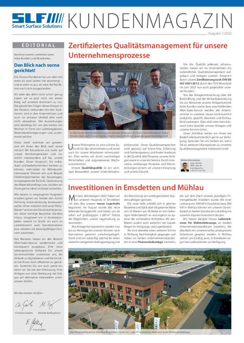 Lesen Sie hier das SLF-Kundenmagazin 2022
