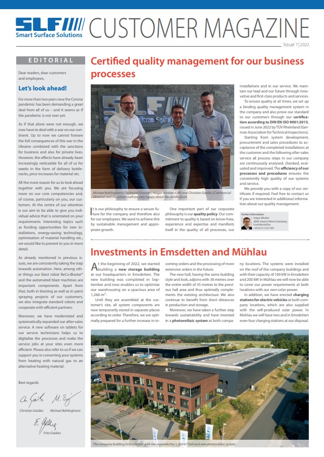 Read the SLF customer magazine 2022 here!