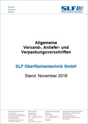 Allg. Versand-, Anliefer- und Verpackungsvorschriften