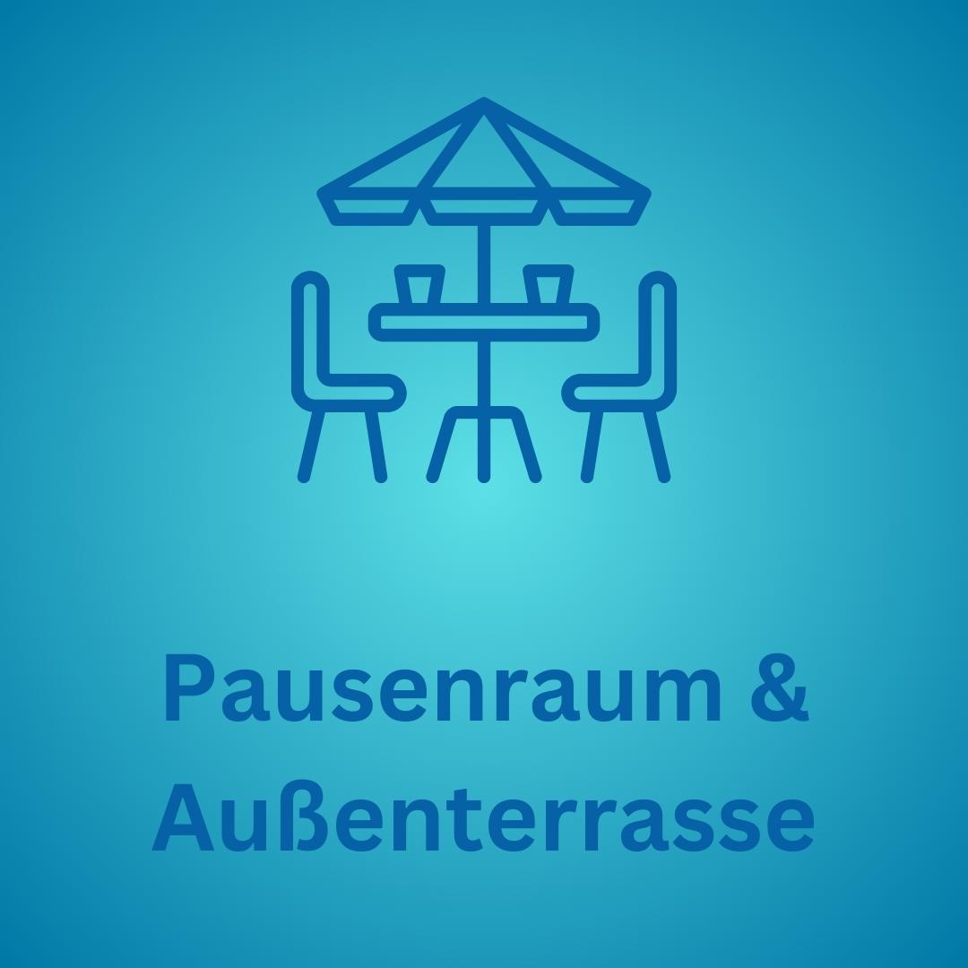 Wir haben moderne Pausenräume und eine Außenterrasse!